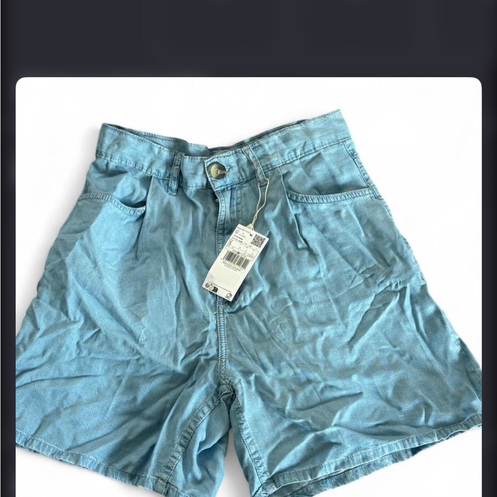 Mango Light Blue Jean Shorts